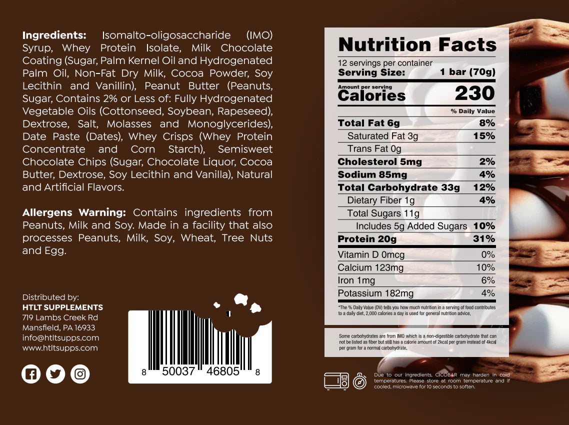 HTLT CicoBar Protein Snack Bar S'Mores