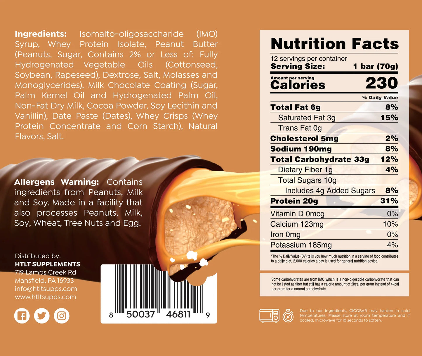 HTLT CicoBar Protein Snack Milky Crisp 12 pack